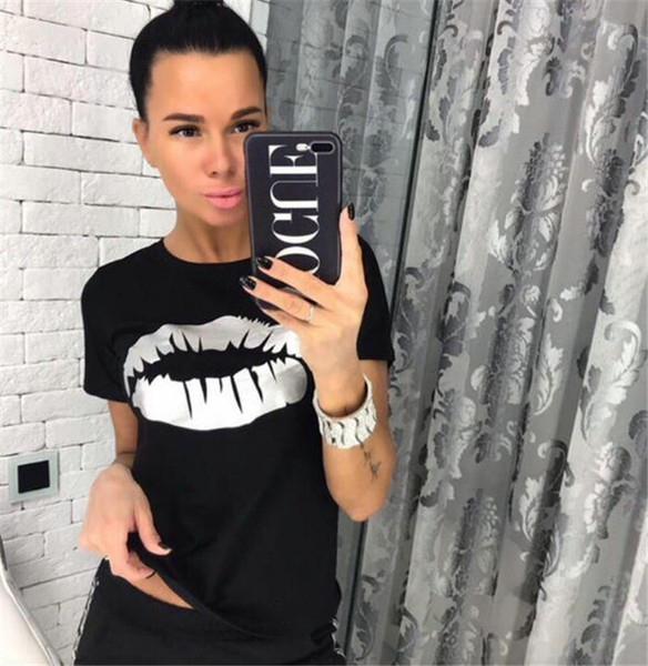 Modern női póló három színű mintával