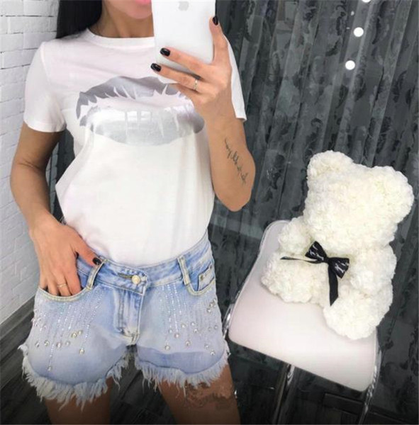 Modern női póló három színű mintával