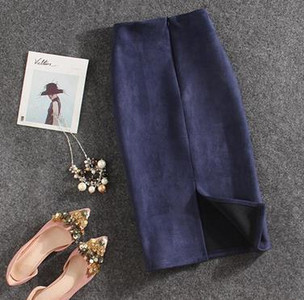 Öko velúrból készült modern női szoknya többféle színben