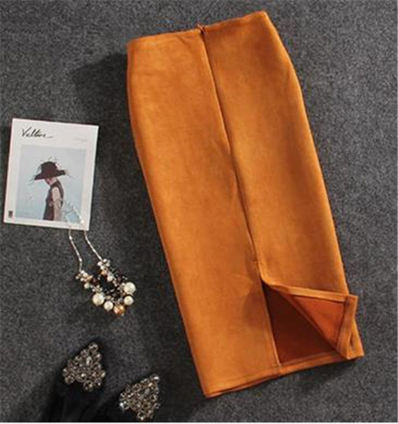 Öko velúrból készült modern női szoknya többféle színben