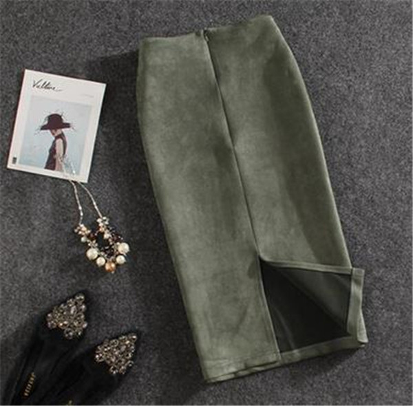 Öko velúrból készült modern női szoknya többféle színben