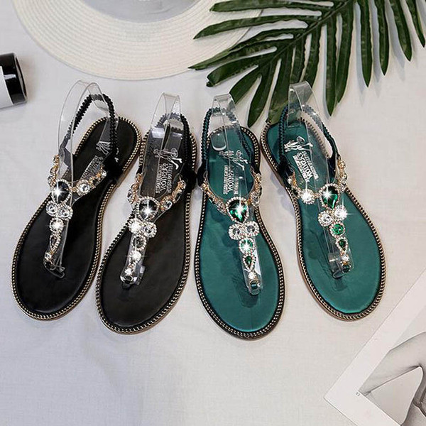 Stílusos női szandál kövekkel, két színben