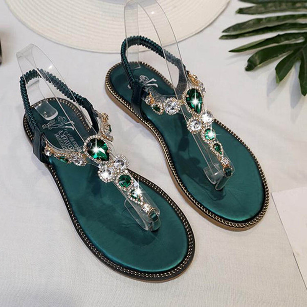 Stílusos női szandál kövekkel, két színben