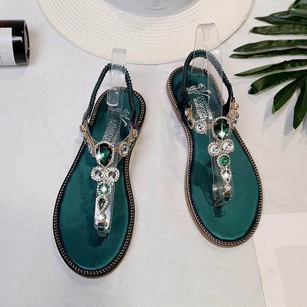 Stílusos női szandál kövekkel, két színben