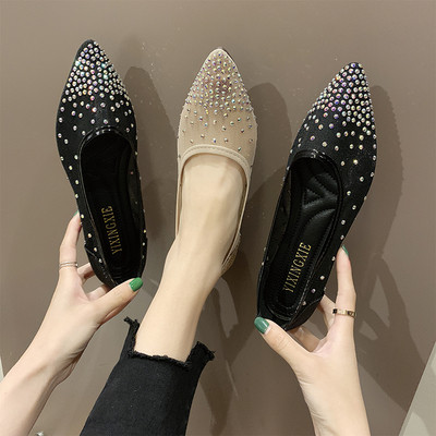 Νέο μοντέλο γυναικεία παπούτσια με πέτρες σε μαύρο και μπεζ χρώμα