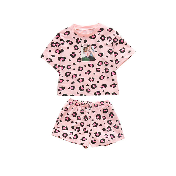 Set modern pentru fete pentru copii cu aplicatie-doua culori