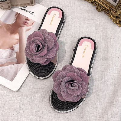 Modern női papucs 3D dekorációval több színben