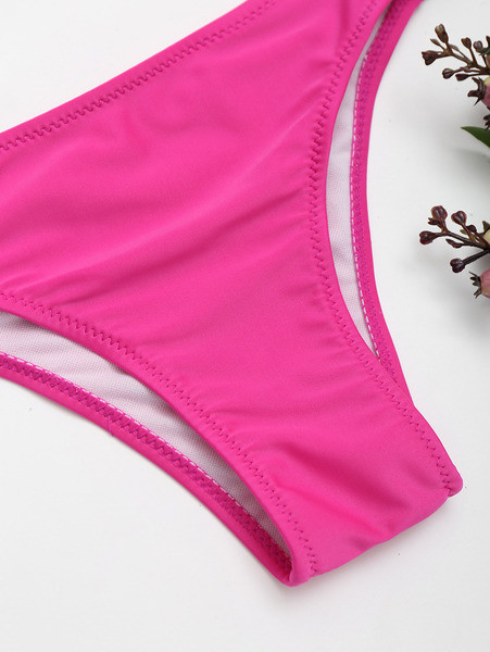 Modern kétrészes fürdőruha rózsaszín és lila színekben