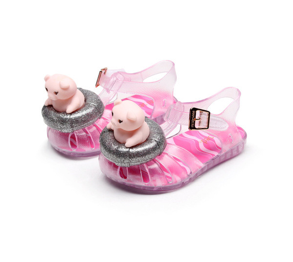 Modern gyerekszandál 3D elemmel három színben lányoknak