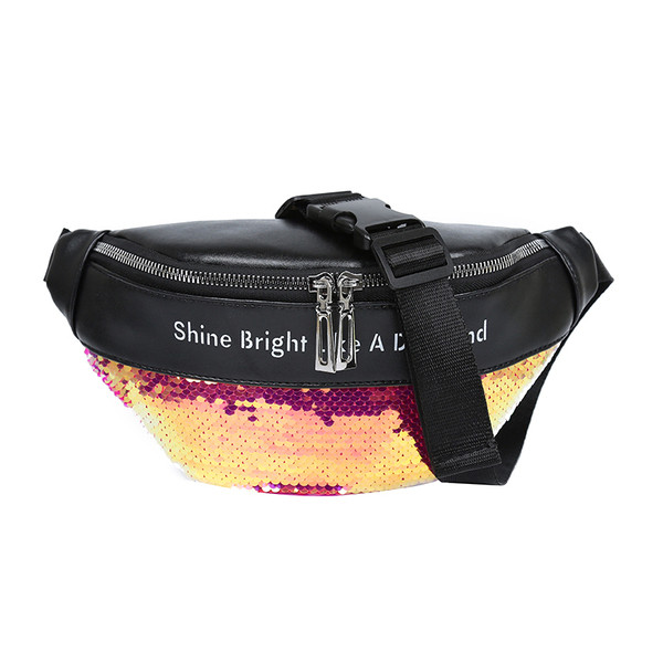 Modern női táska eko bőrből készült flitterekkel, négy színben