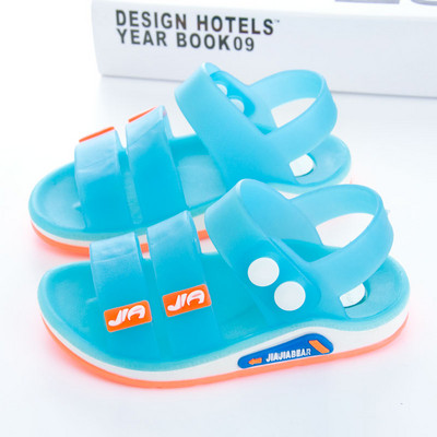 Modern children`s silicone sandals for boys and girls in three colors