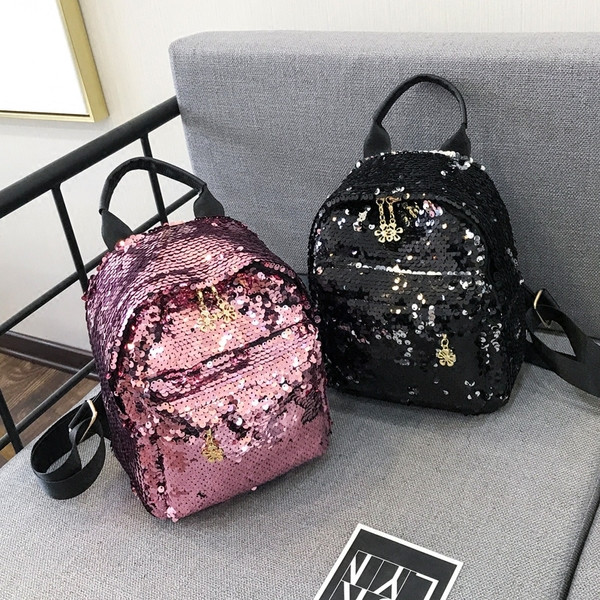 Rucsac modern de dama cu paiete in mai multe culori