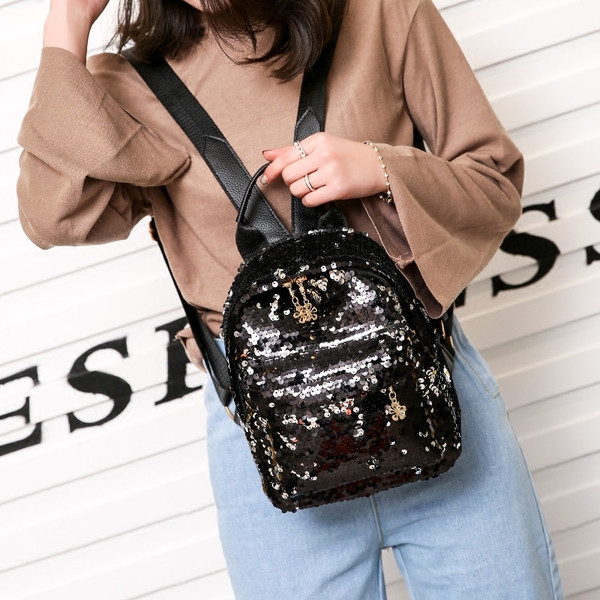 Rucsac modern de dama cu paiete in mai multe culori
