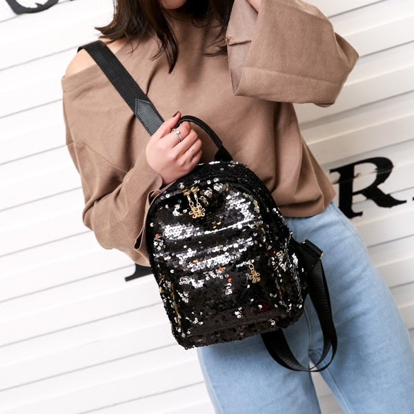 Rucsac modern de dama cu paiete in mai multe culori