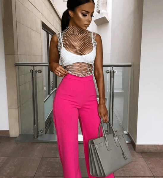 Stílusos női nadrág magas derékkal, három színben