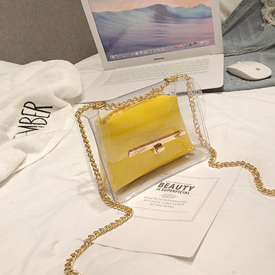 Discuție modernă pentru femei în mai multe culori, cu acoperire transparentă și lanț metalic