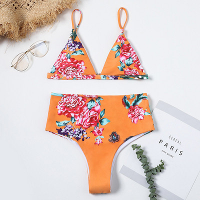 Μοντέρνο γυναικείο μαγιό  με ψηλή μέση σε τρία χρώματα