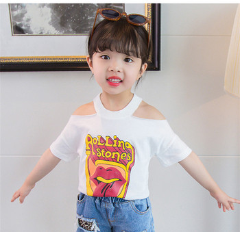 Παιδικό μοντέρνο μπλουζάκι για κορίτσια-τρία χρώματα