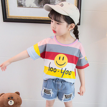 Παιδικό μπλουζάκι σε δύο χρώματα για κορίτσια