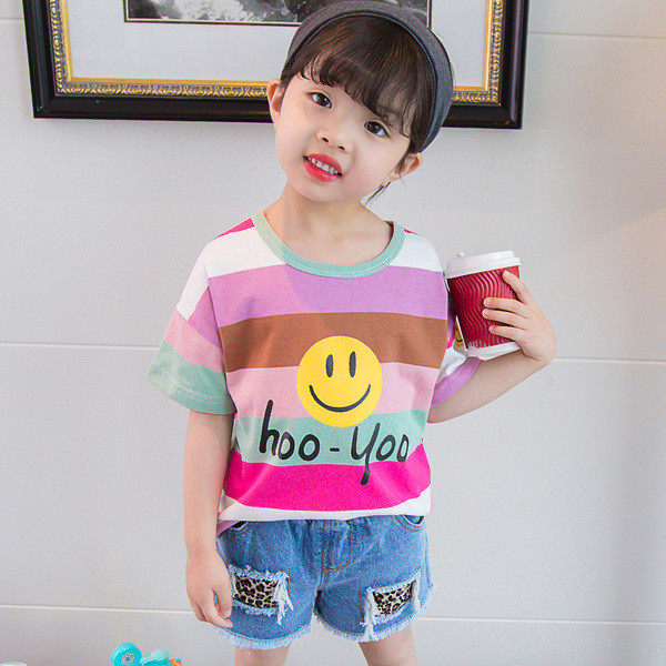 Παιδικό μπλουζάκι σε δύο χρώματα για κορίτσια