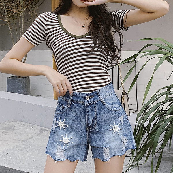 Farmer rövidnadrág gyöngy díszítéssel