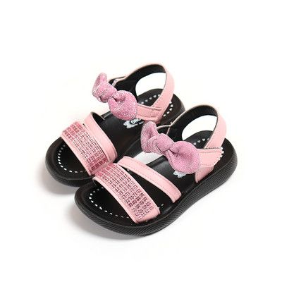 Modern gyerekszandál lányoknak kövekkel és szalaggal