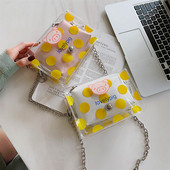 Modern női táska átlátszó huzattal és hosszú fém kabáttal, három színben