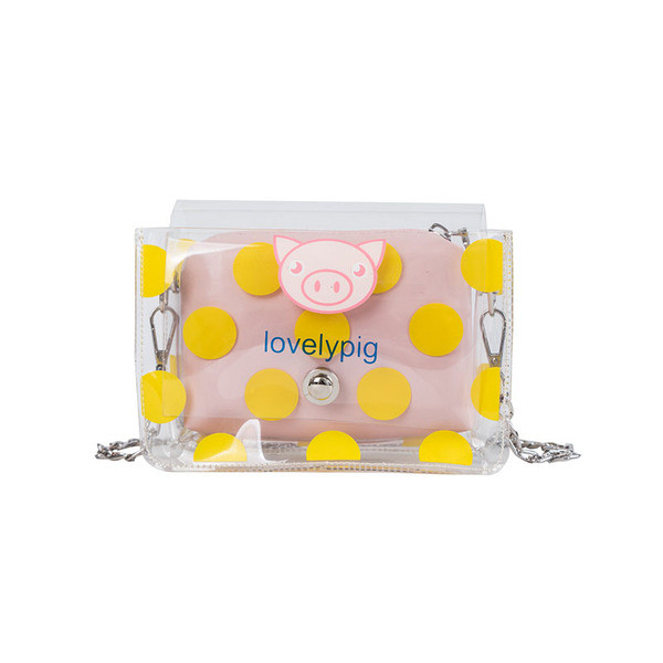 Modern női táska átlátszó huzattal és hosszú fém kabáttal, három színben