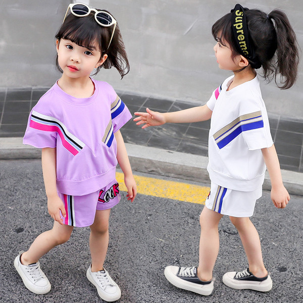 Stílusos gyerekszett fehér és lila színben