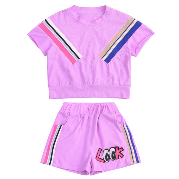 Stílusos gyerekszett fehér és lila színben