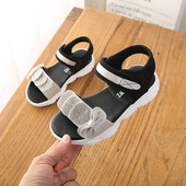 Modern gyerekszandál lányoknak kövekkel és szalaggal, három színben