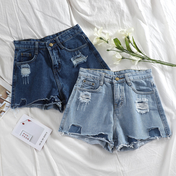 Καθημερινά παντελόνια σε δύο χρώματα με σκισμένα μοτίβα