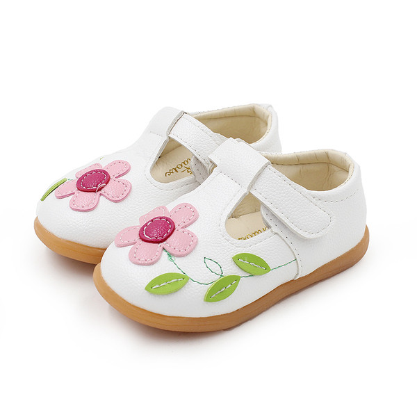 Модерни детски пролетни обувки в два цвята с апликация цвете