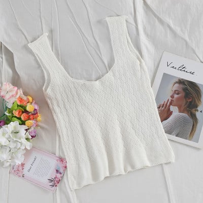 Κομψό γυναικείο αμάνικο  με φαρδιές λωρίδες σε πέντε χρώματα