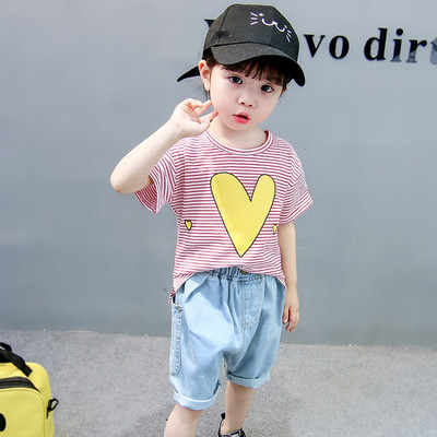 Gyermek póló lányoknak rátéttel és feliratokkal - két színben