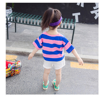 Μοντέρνο παιδικό μπλουζάκι για τα κορίτσια σε δύο χρώματα