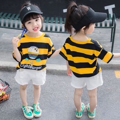 Μοντέρνο παιδικό μπλουζάκι για τα κορίτσια σε δύο χρώματα