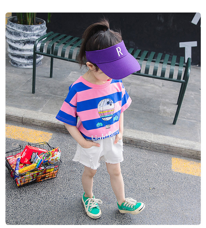 Μοντέρνο παιδικό μπλουζάκι για τα κορίτσια σε δύο χρώματα