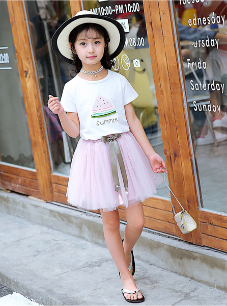 Set fuste moderne copii + tricou in doua culori