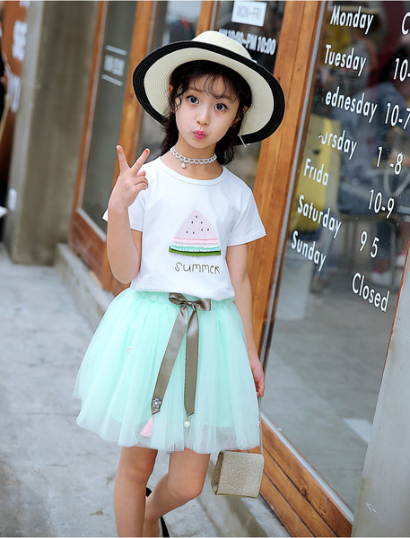 Set fuste moderne copii + tricou in doua culori