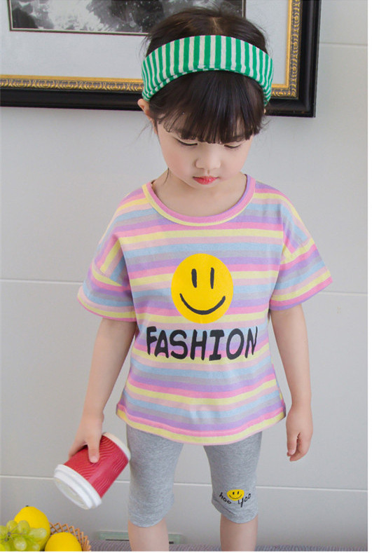 Set copii pentru fete din două părți - tricou și jambiere