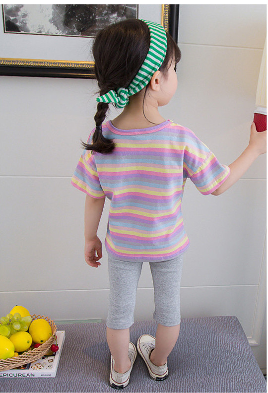 Set copii pentru fete din două părți - tricou și jambiere