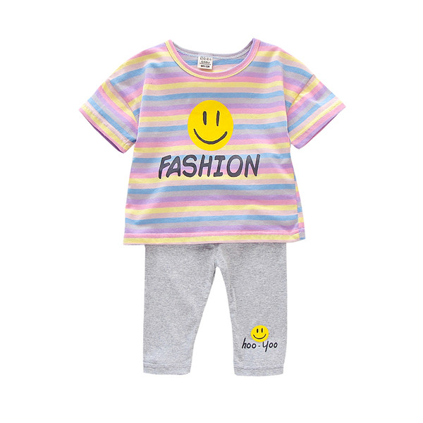 Set copii pentru fete din două părți - tricou și jambiere