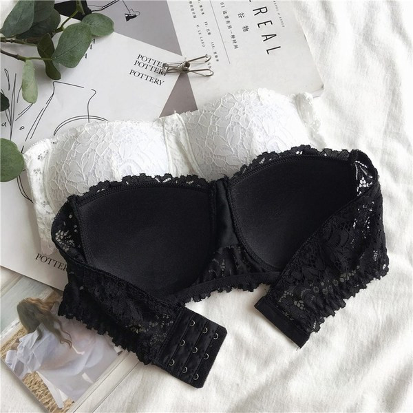 Sutien de dama din dantela alb si negru