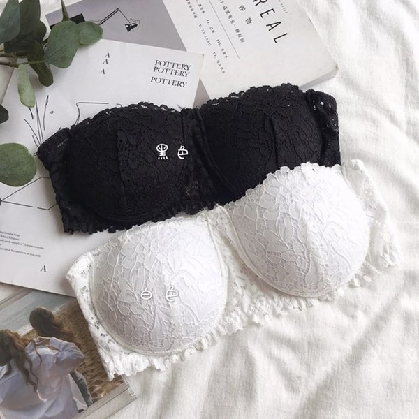 Sutien de dama din dantela alb si negru