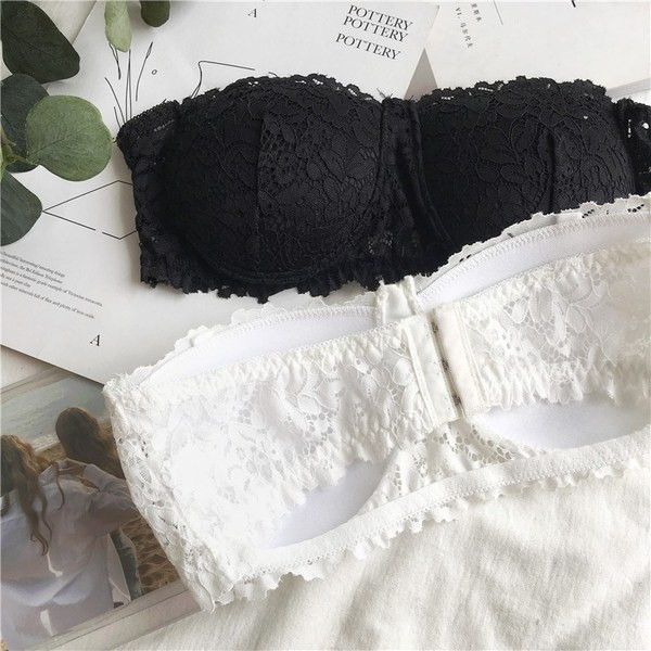 Sutien de dama din dantela alb si negru