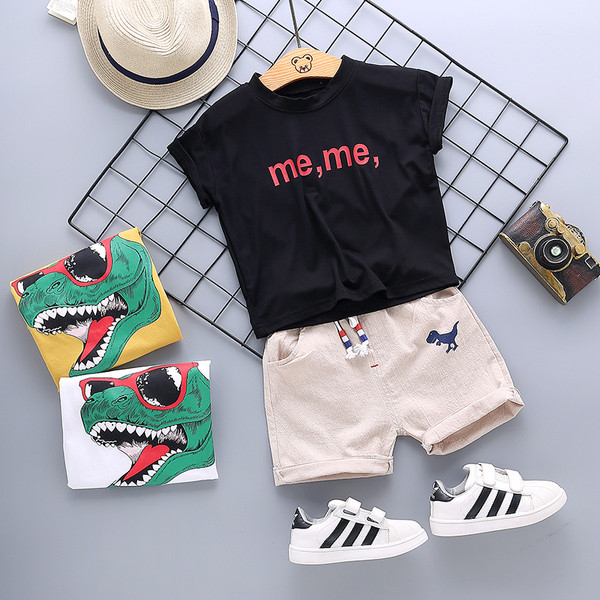 Modern gyerek rövidnadrág + póló szett több színben