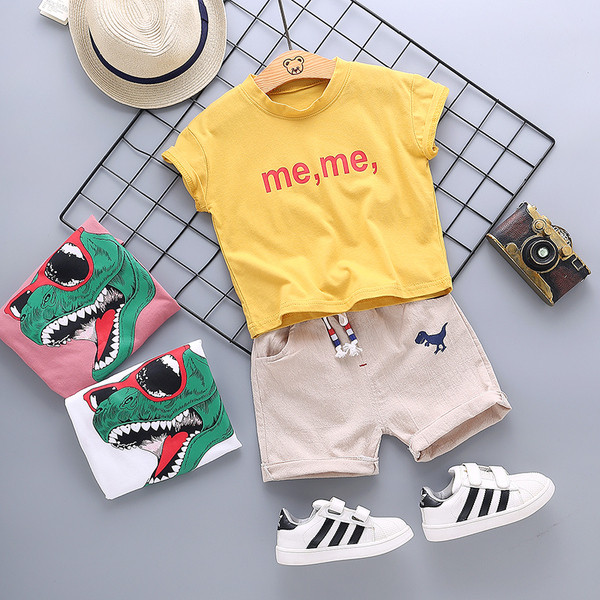 Modern gyerek rövidnadrág + póló szett több színben