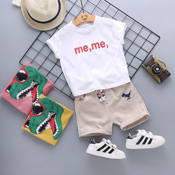 Modern gyerek rövidnadrág + póló szett több színben