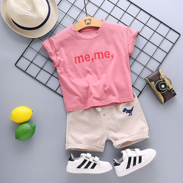 Modern gyerek rövidnadrág + póló szett több színben